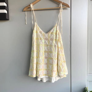 JB by Julie Brown Iridescent Cream Tank Top